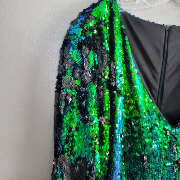 HaoDuoYi Women's Sparkly Sequin Deep V Neck Romper - Picture 7 of 14